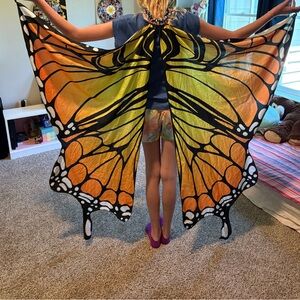 Monarch Butterfly Wing Cape - Orange & Yellow